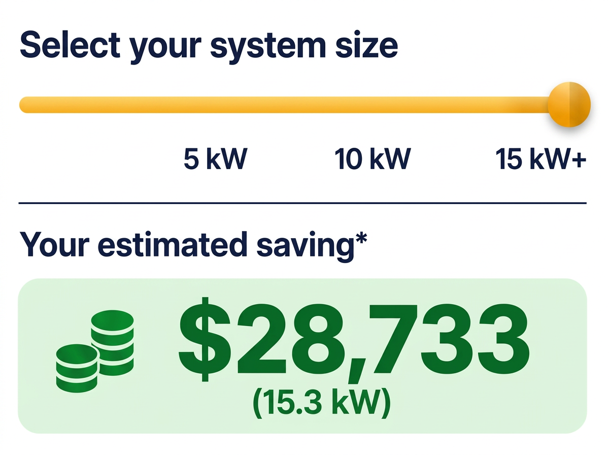 Select your system size slider