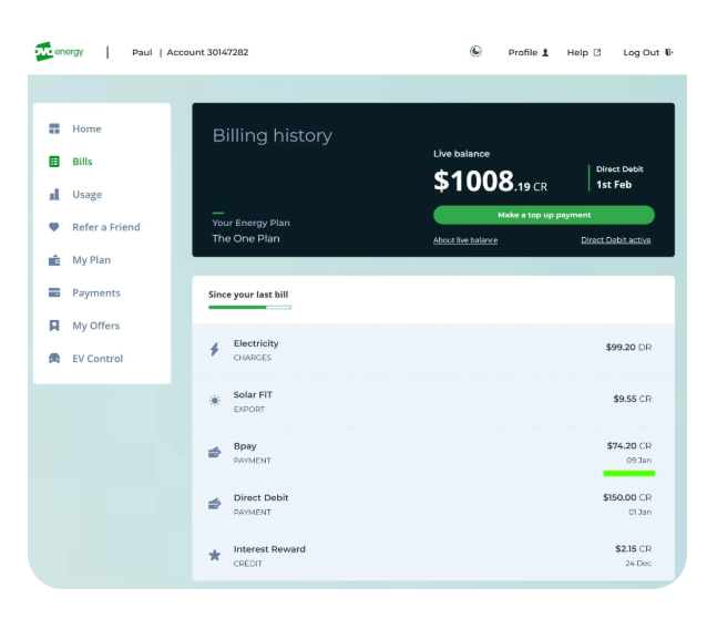 Energy bill credit